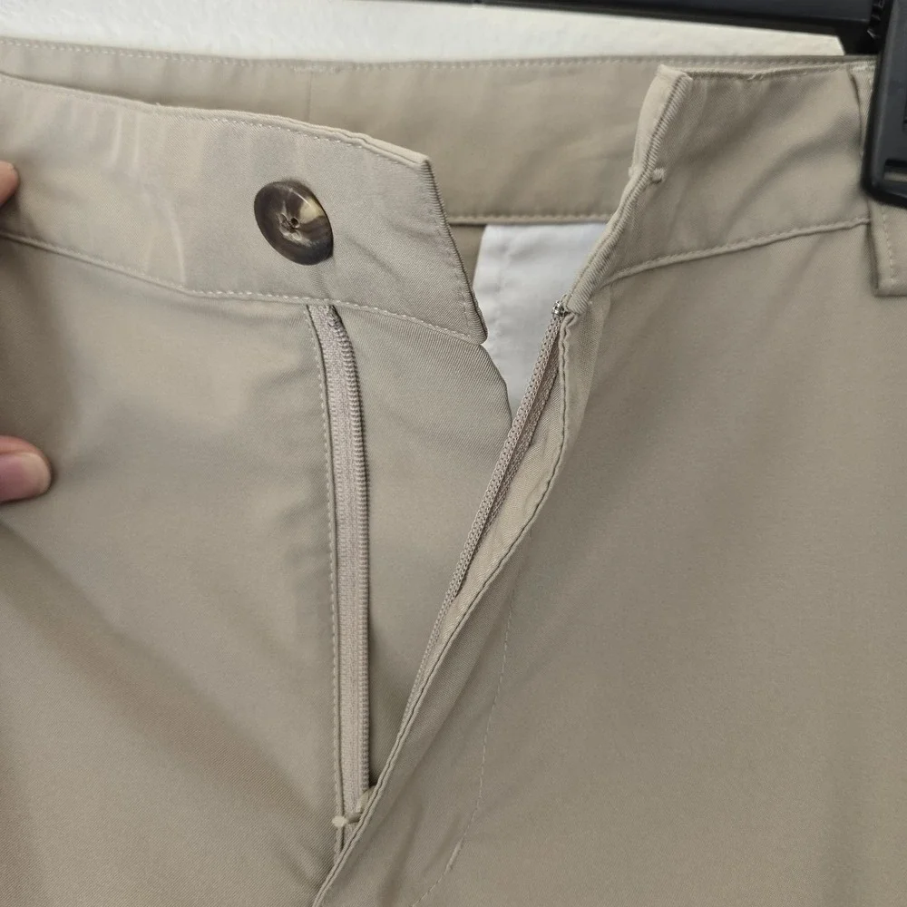 Adidas Men ClimaLite Tan Performance Golf Pants 34x32 Stretch Athleisure Outdoor